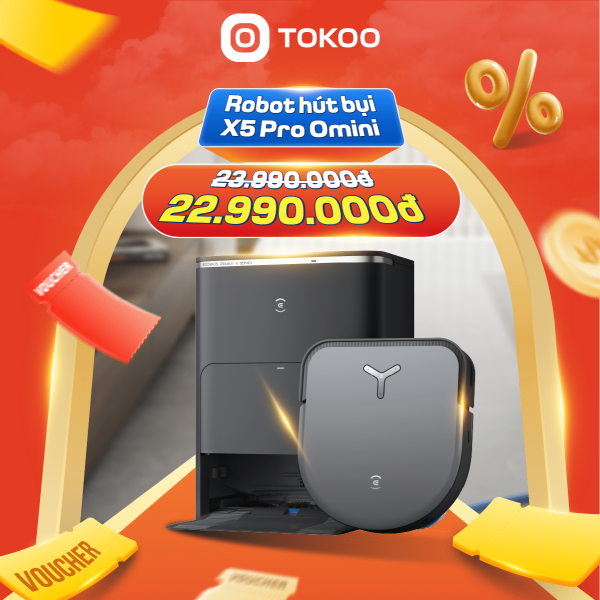 Robot Hút Bụi Lau Nhà Ecovacs Deebot X5 Pro Omni Quốc Tế Chính Hãng (Trắng/ Đen)