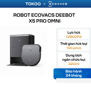Robot Hút Bụi Lau Nhà Ecovacs Deebot X5 Pro Omni Quốc Tế Chính Hãng (Trắng/ Đen)