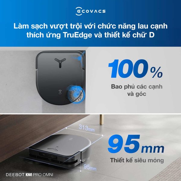 Robot Hút Bụi Lau Nhà Ecovacs Deebot X5 Pro Omni Quốc Tế Chính Hãng (Trắng/ Đen)