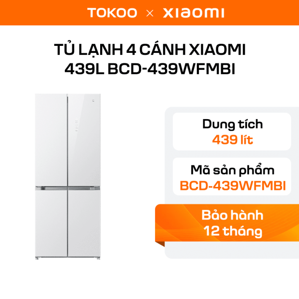 Tủ lạnh Xiaomi Mijia 439L – kiểu Pháp – Thiết kế âm tường, 4 Cánh ngăn đông mềm