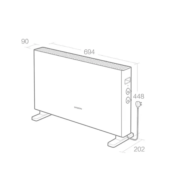 Máy Sưởi Xiaomi Smartmi 1S DNQ04ZM, phiên bản nút vặn, không kết nối wifi - Hàng chính hãng