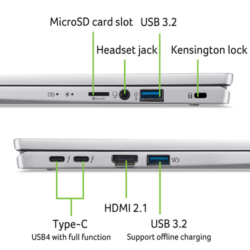 Laptop Acer Swift Go 14 SFG14 73 75YM (Intel Core Ultra 7 Processor 155H | 16GB | 512GB | 14″ 2.8K OLED | Win 11)