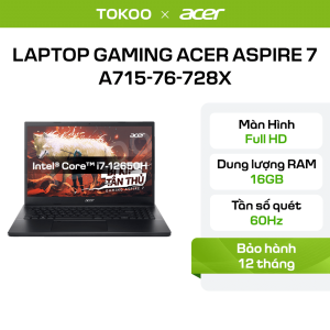 Laptop Gaming Acer Aspire 7 A715-76-728X (i7-12650H/16GB/512GB/15.6"FHD/Win11)