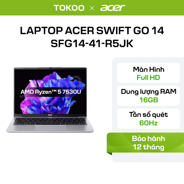 Laptop Acer Swift Go 14 SFG14-41-R5JK (AMD Ryzen 5 7530U | 16GB | 1TB | 14″ FHD | Win 11)