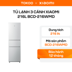 Tủ lạnh 3 cánh Xiaomi Mijia 216L – Có ngăn đông mềm (BCD-216WMD)