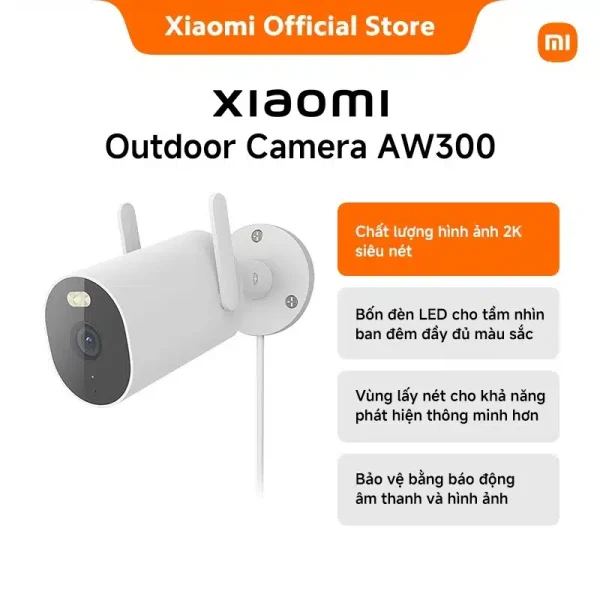Xiaomi Outdoor Camera AW300| 2K Full-HD | Tầm nhìn đêm thông minh đầy đủ màu sắc | Cài đặt vùng lấy nét