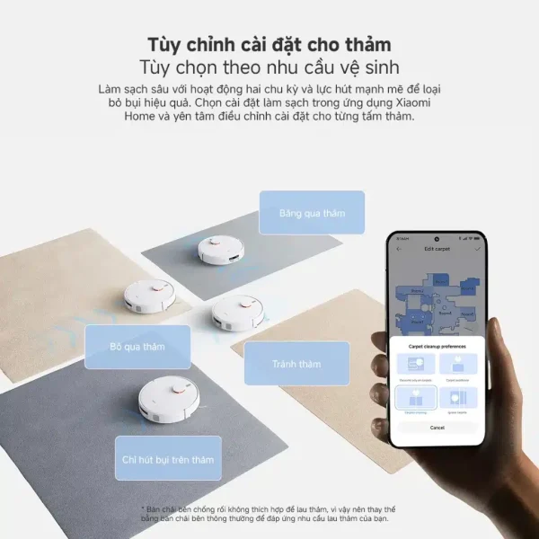 Robot hút bụi Xiaomi Vacuum H40, lau sàn 2 trong 1, Lực Hút Mạnh 10000Pa - Bản Quốc Tế