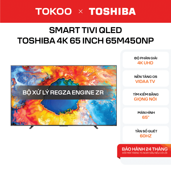Smart Tivi QLED Toshiba 4K 65 inch 65M450NP