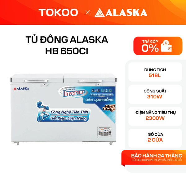 Tủ Đông Alaska Inverter 518 Lít HB-650CI