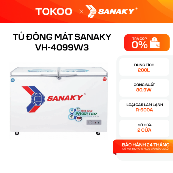 Tủ Đông Mát Sanaky Inverter 280 lít VH-4099W3