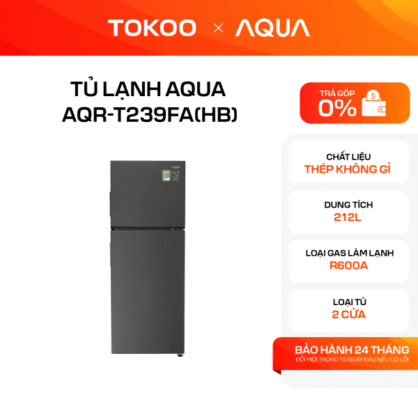Tủ lạnh Aqua Inverter 212 lít AQR-T239FA(HB)