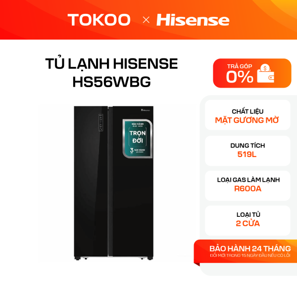Tủ lạnh Hisense Inverter 519 lít HS56WBG