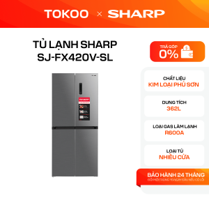 Tủ lạnh Sharp Inverter 362 lít SJ-FX420V-SL