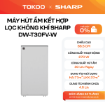 Máy hút ẩm kết hợp lọc không khí Sharp DW-T30FV-W