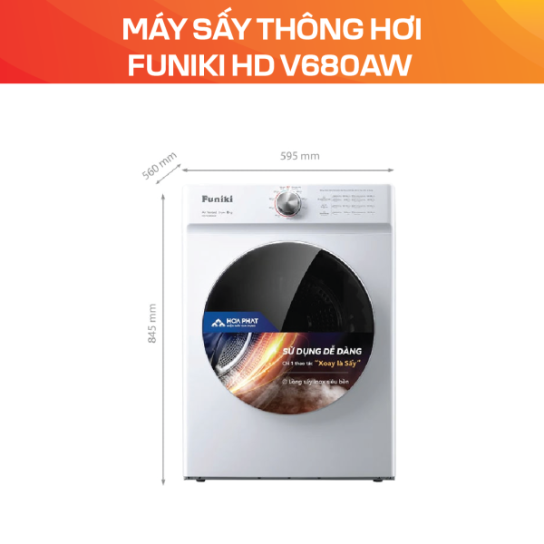 Máy sấy thông hơi Funiki HD V680AW