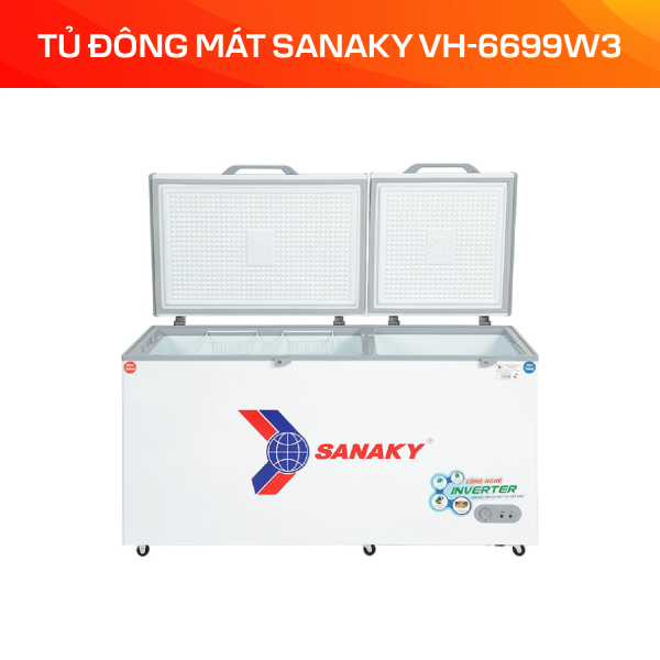 Tủ Đông Mát Sanaky Inverter 485 lít VH-6699W3