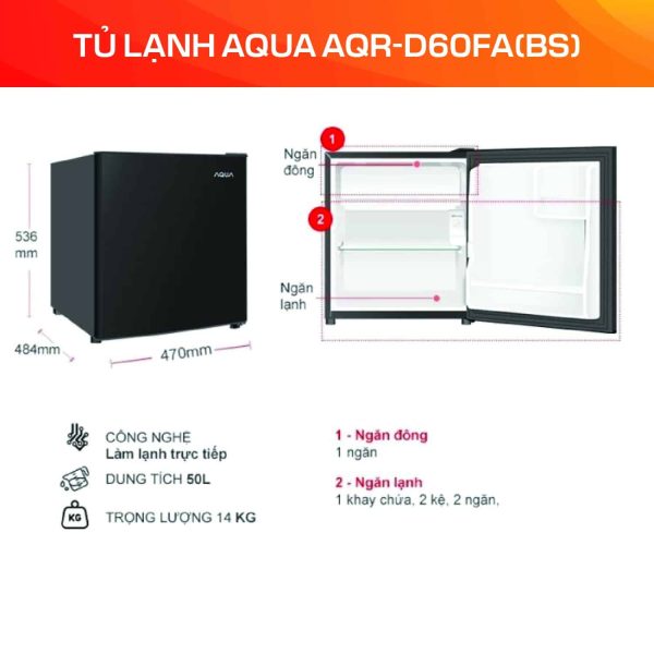 Tủ lạnh Aqua AQR-D60FA(BS)