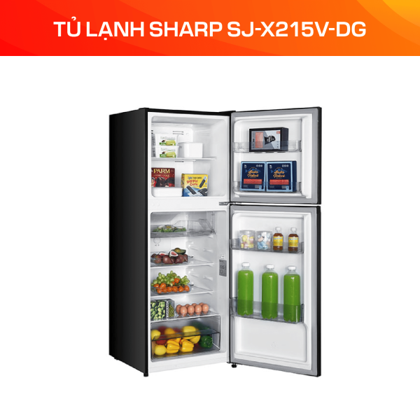 Tủ lạnh Sharp Inverter 197 lít SJ-X215V-DG