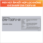 Máy hút ẩm kết hợp lọc không khí Sharp DW-T30FV-W
