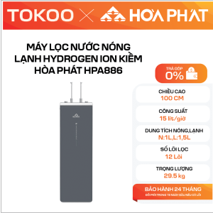 MÁY LỌC NƯỚC NÓNG LẠNH HYDROGEN ION KIỀM HÒA PHÁT HPA886
