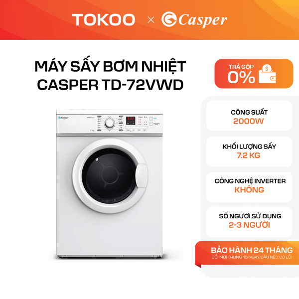 Máy sấy bơm nhiệt Casper TD-72VWD