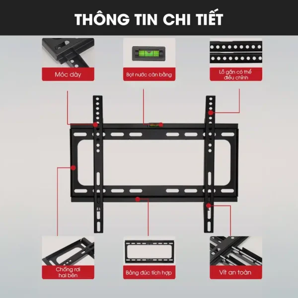 Giá Treo Tivi Phẳng Sát Tường DK75 55-75 inch