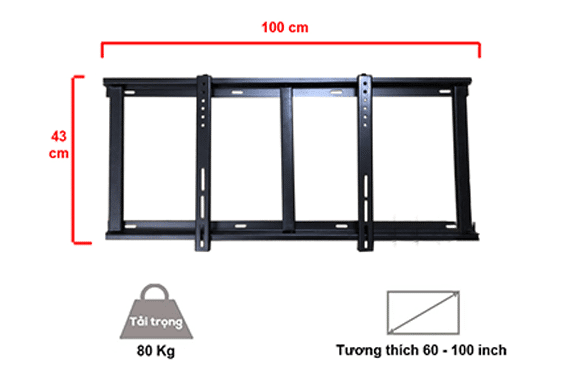 GIÁ TREO TIVI THẲNG K85 60 – 100 INCH